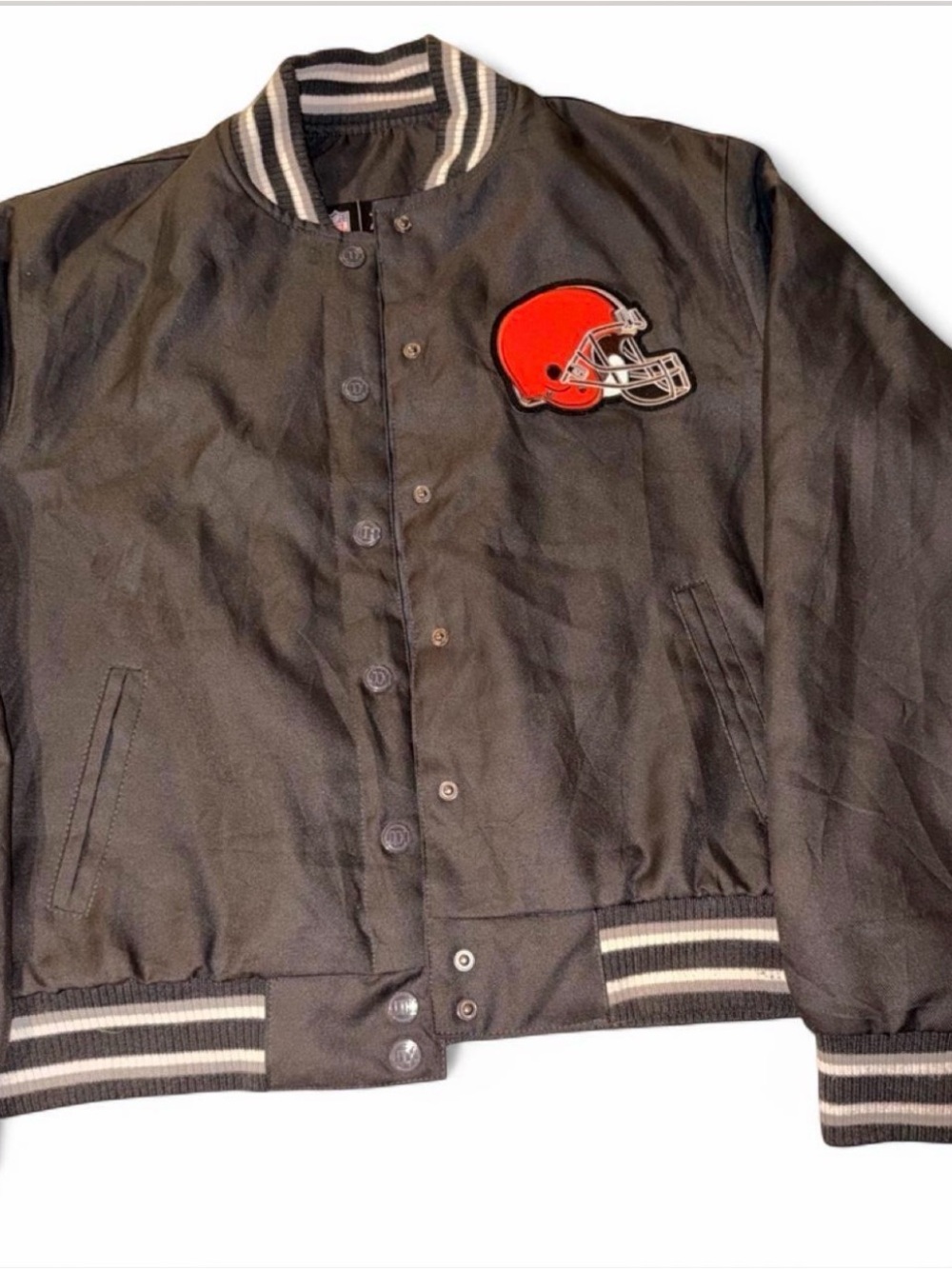 Black Kids Bomber Jacket with Red Helmet Patch